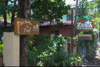        Zula Restaurant Santa Teresa Street Sign
  - Costa Rica