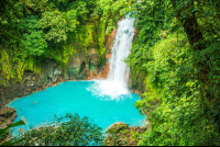        Celeteste River Waterfall And Blue Pool View From The Steps
  - Costa Rica