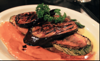        kapi kapi panko crusted snapper grilled eggplant 
  - Costa Rica