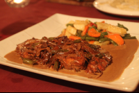        mahi mahi in balsamic cream reduction sauce 
  - Costa Rica