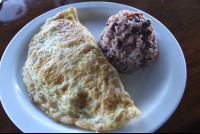        omelet and gallo pinto lagarta lodge
  - Costa Rica