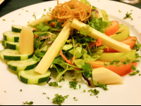        heart of palm salad at mastico restaurant 
  - Costa Rica