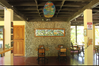        art on wall restaurant interior gilded iguana
  - Costa Rica