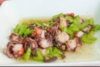        Octupus Celery On Olive Oil Il Giardino Restaurant Puerto Jimenez
  - Costa Rica