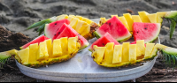        Pineapple And Watermelo Snaks Platanares Mangroves In Puerto Jimenez
  - Costa Rica