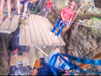        Arrival At The Rappeling Area Of The White River Canyon Zip Line Rincon De La Vieja
  - Costa Rica