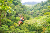        Lady On A Forested Cable Tizati Zip Line Ricon De La Vieja
  - Costa Rica