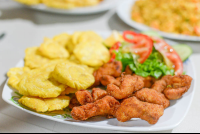        Fried Fish Platter Soda Marbella Puerto Jimenez
  - Costa Rica