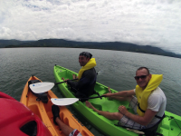        whale tail kayak tour on the ocean 
  - Costa Rica