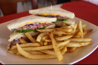        Club Sandwich At Bar Restaurant Pizzeria Playa Carmen
  - Costa Rica