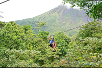        Zip Lining With Arenal Volcano Base In The Background Los Canones Canopy Tour La Fortuna
  - Costa Rica