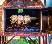        Cafe Monka Chicken On Rack In The Oven
  - Costa Rica