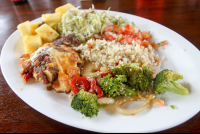        blackbeanenchiladas veggies rice fruit yogavillage 
  - Costa Rica
