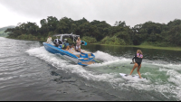        wakeboarding lesson on lake arenal an instructor tells a guest how to do it
  - Costa Rica