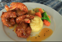        la parcela  coconut breaded shrimp 
  - Costa Rica