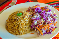        Special Rice With Cabbage Salad Finca Exotica Restaurant Carate
  - Costa Rica