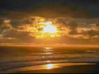        beach on la leona ranger station corvocado national park sunset 
  - Costa Rica
