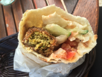       inside falafel sandwich falafel cafe 
  - Costa Rica