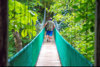        Hanging Bridge That Joins Both Sides Of The River Hot Springs Pools Rincon De La Vieja
  - Costa Rica