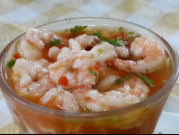        Shirmp Ceviche Closeup At Perla Del Sur Restaurant
  - Costa Rica