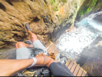        Rappeling Down With River View Below White River Canyon Zip Line Rincon De La Vieja
  - Costa Rica