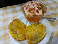        Shrimp Ceviche With Patacones At Perla De Sur Restaurant
  - Costa Rica