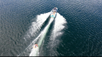        aerial view of people tubing on lake arenal
  - Costa Rica