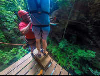        Getting Ready To Tarzan Swing White River Canyon Zip Line Rincon De La Vieja
  - Costa Rica